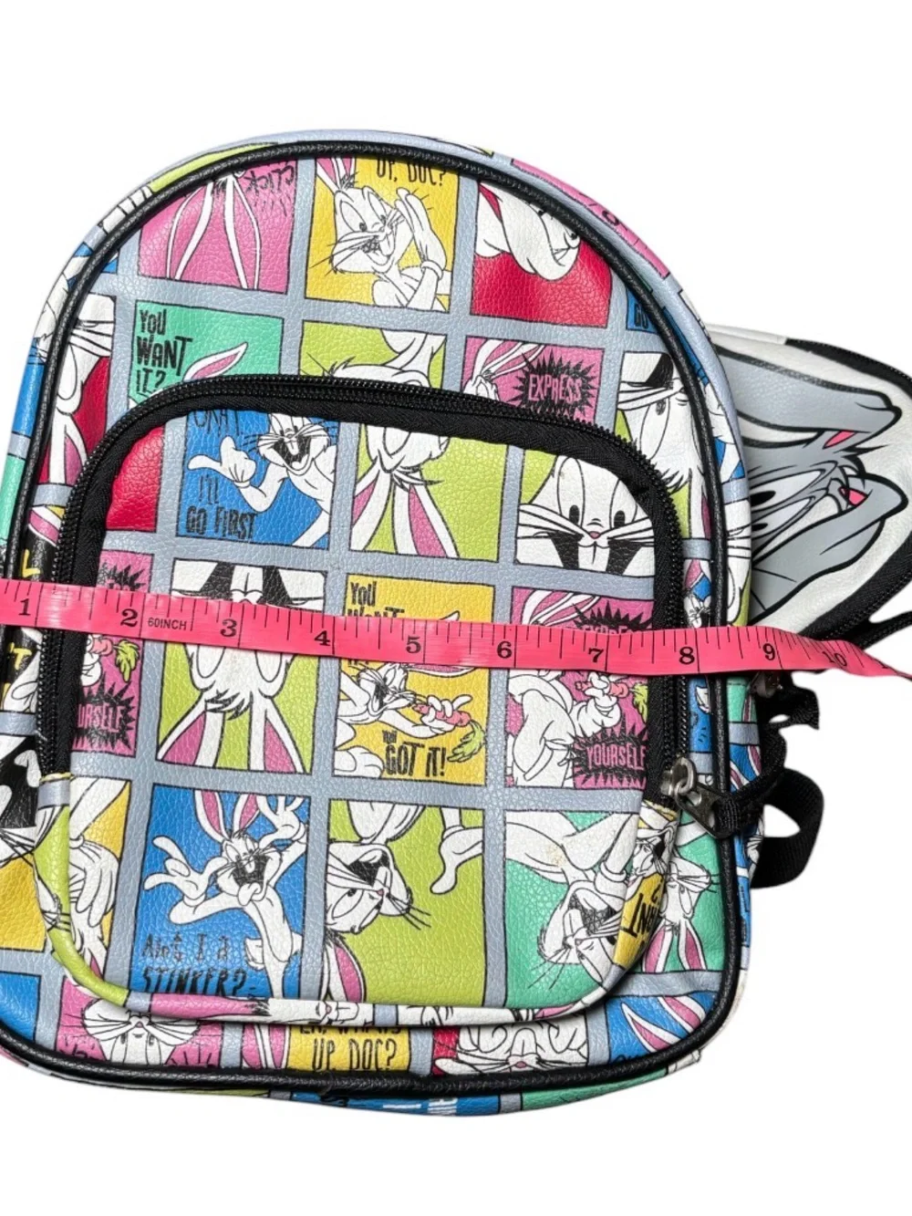 Warner Bros. Multicolor Cartoon Patchwork Mini Backpack with Bunny Coin Pouch